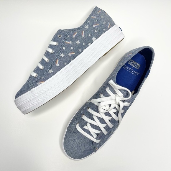 NEW Keds X Sunnylife Collab Rainbow Chambray Triple Kick Sneakers US 7 - Picture 4 of 9